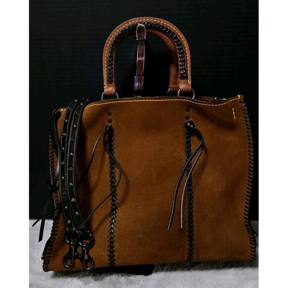 Coach 1941 WESTERN ROGUE 36 STUDS RIVETS SUEDE Whipstitch Details - Picture 4 of 15